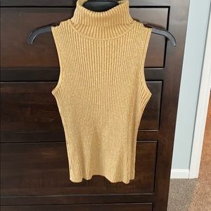 Gold Sparkly top turtle neck sleeveless